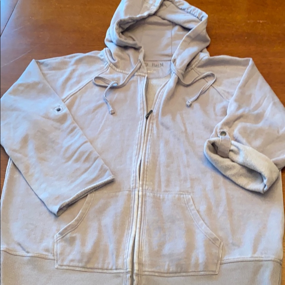 Calvin Klein roll sleeve zip hoodie, 1X, gray